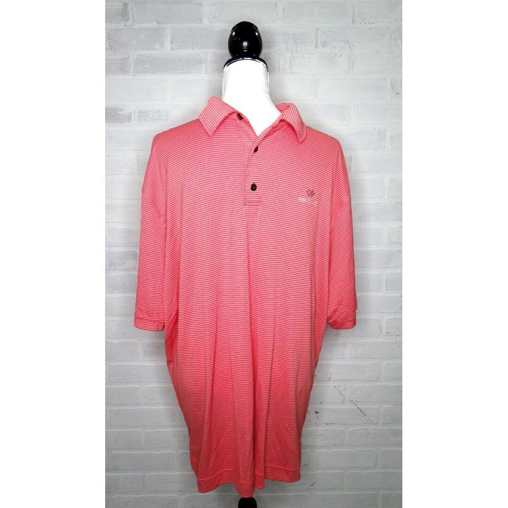 FootJoy XL Polo Shirt Red and white Striped Golf Club Short Sleeve Mens FJ